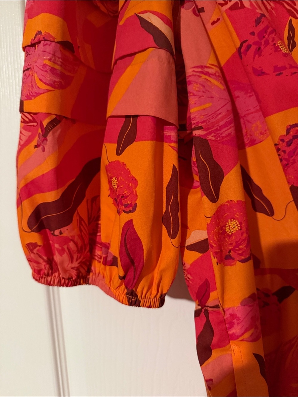MELLODAY Pink and Orange Floral Midi Dress - Picture 5 of 9